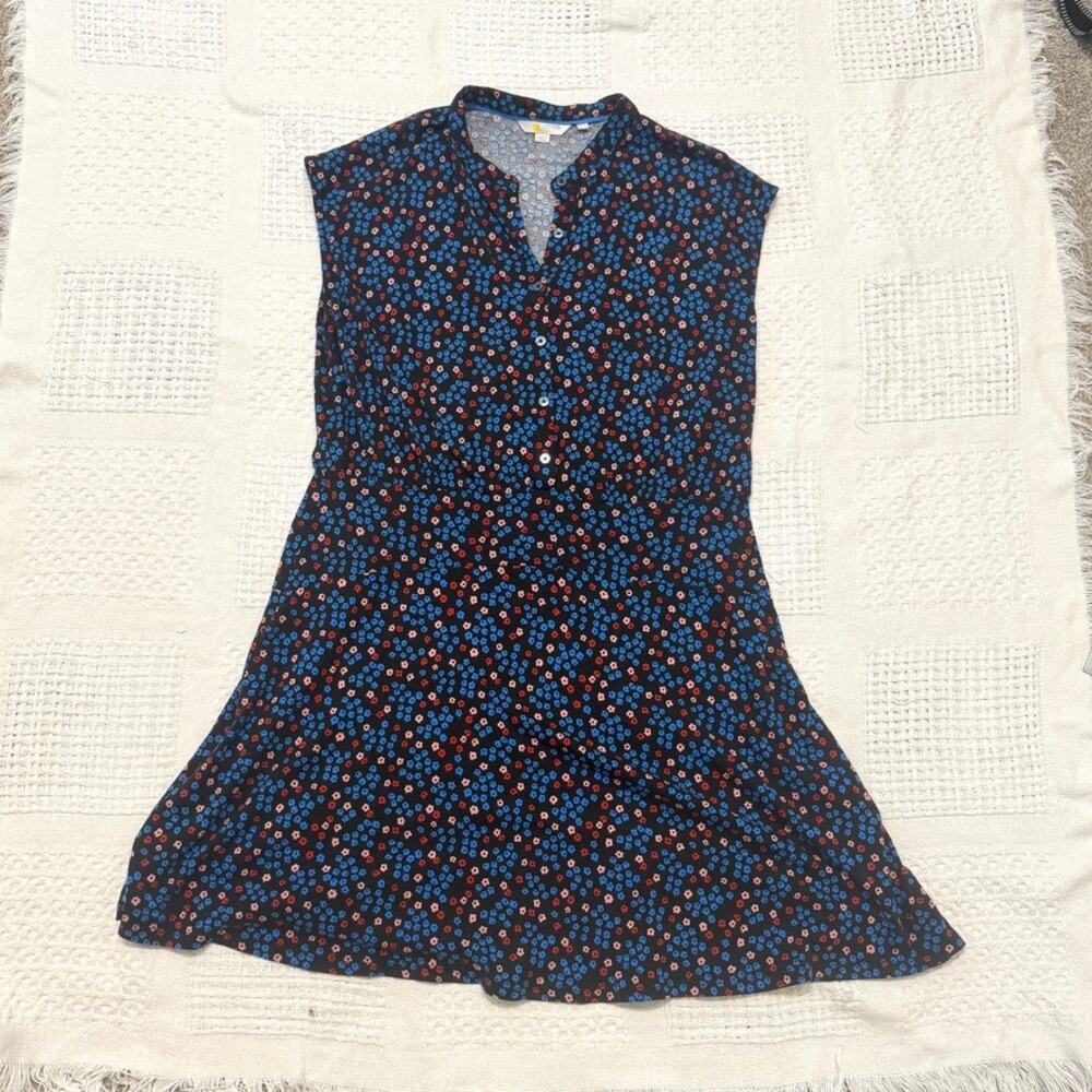 Boden 14 Easy Jersey cap sleeve floral shirt dress D3 3149 - Picture 7 of 11
